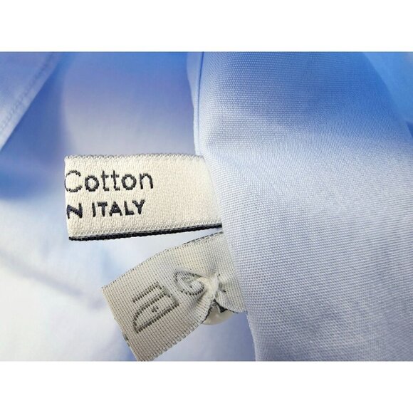Marol Size 43/17 Mens Blue Long Sleeve Spread Collar Cotton Shirt Made in Italy - Picture 6 of 11